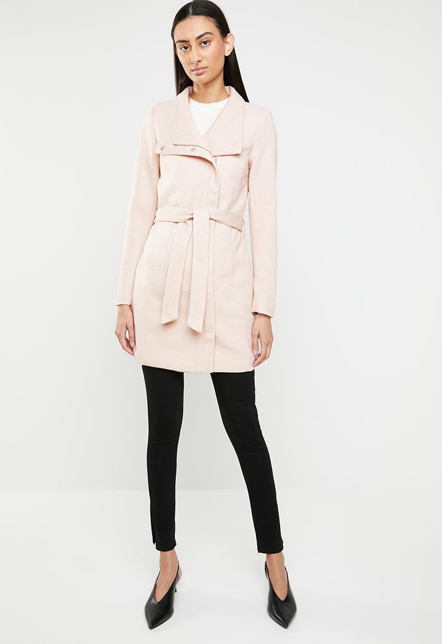 ONLY - Elli lightweight wrap coat - pink