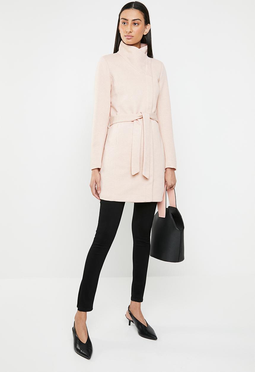 ONLY - Elli lightweight wrap coat - pink