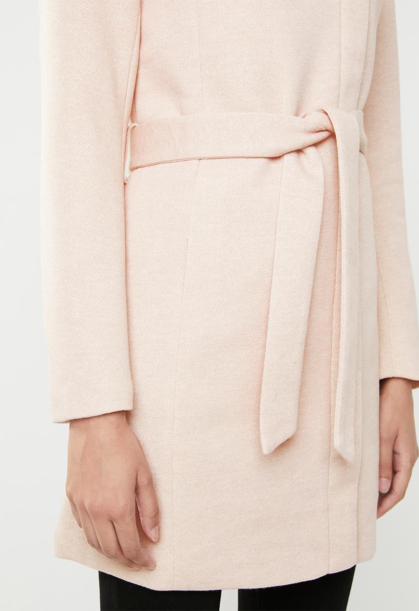 ONLY - Elli lightweight wrap coat - pink