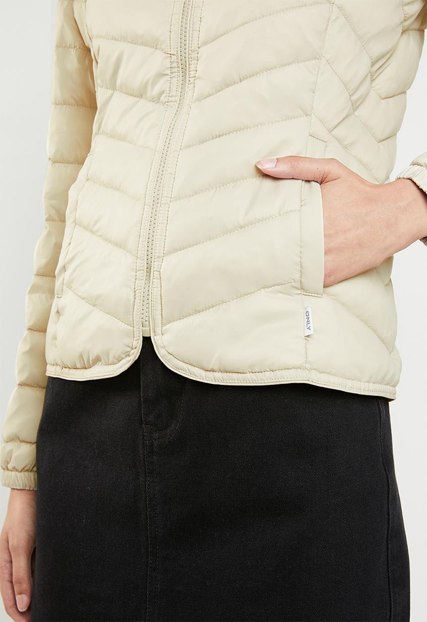 ONLY - Demi hooded puffa jacket - beige