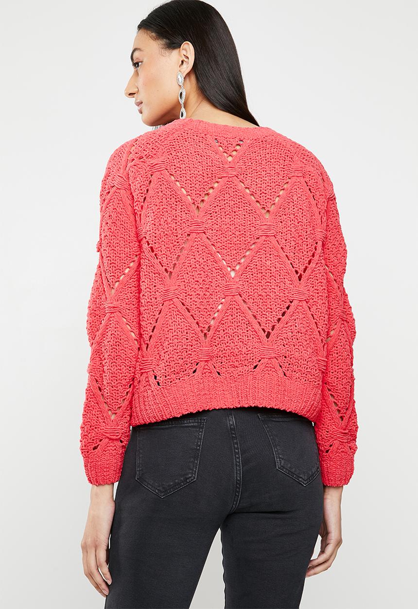 ONLY - Yasmin long sleeve structure pullover - pink