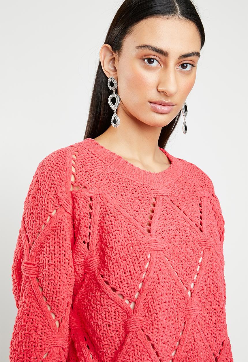 ONLY - Yasmin long sleeve structure pullover - pink