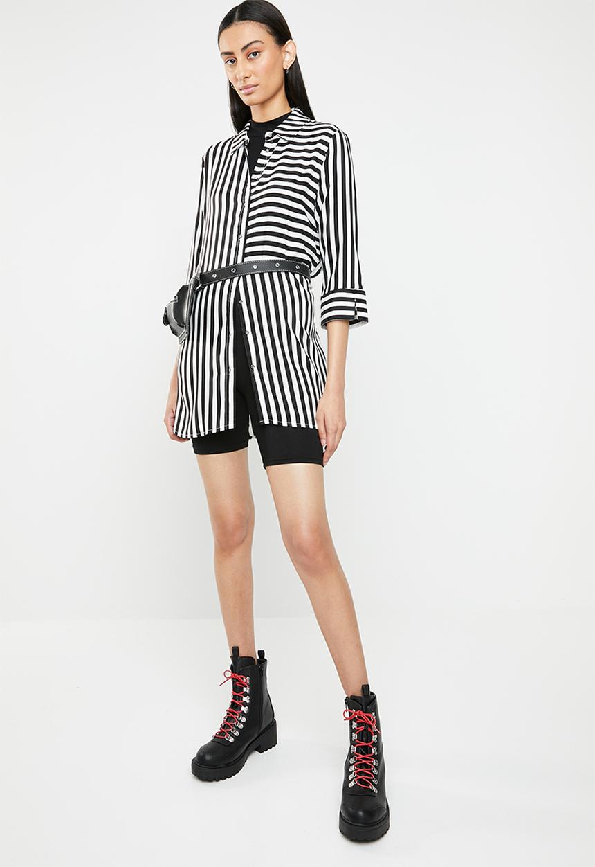 ONLY - Siri 3/4 striped shirt - black