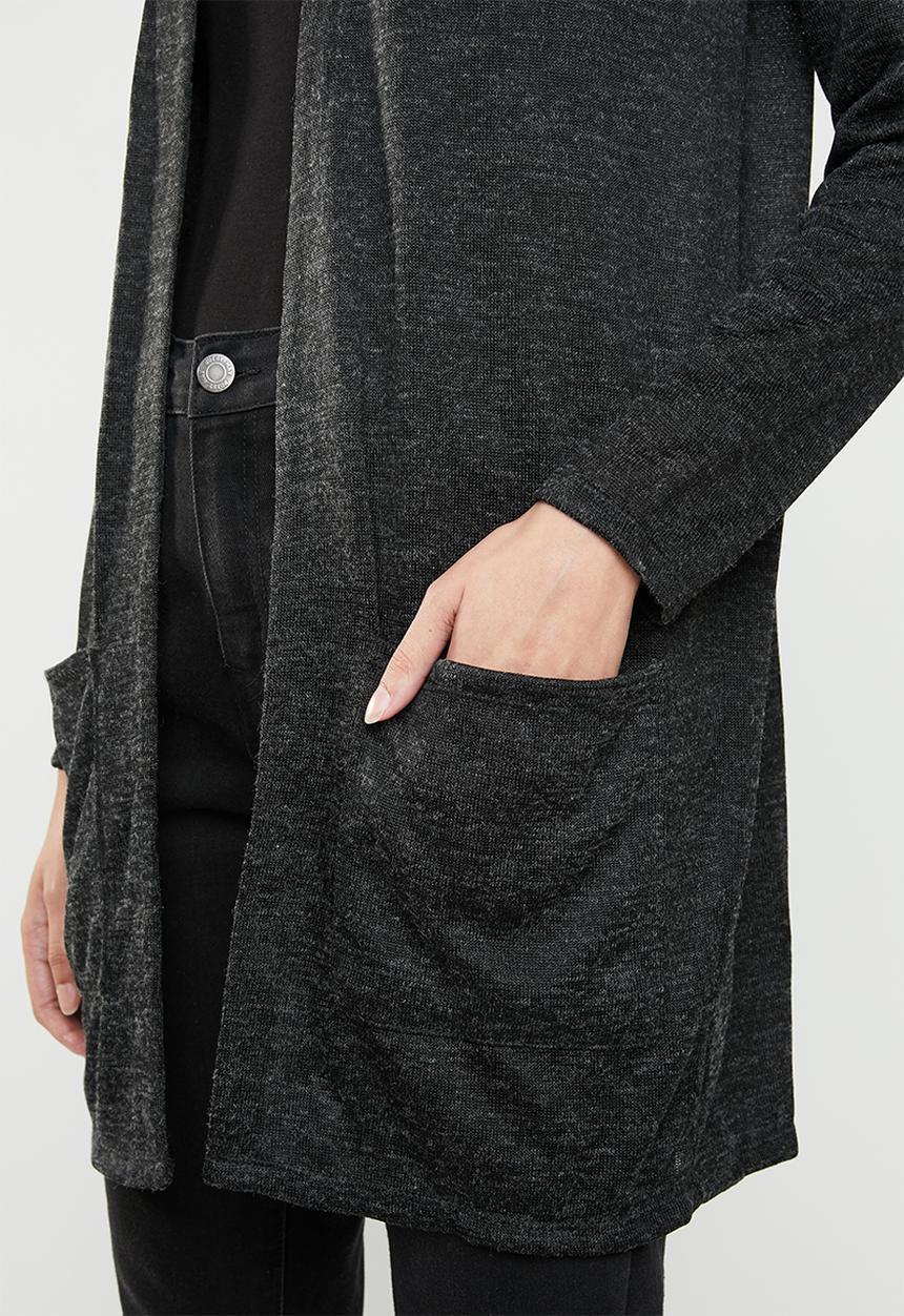 ONLY - Sara longline cardigan - grey