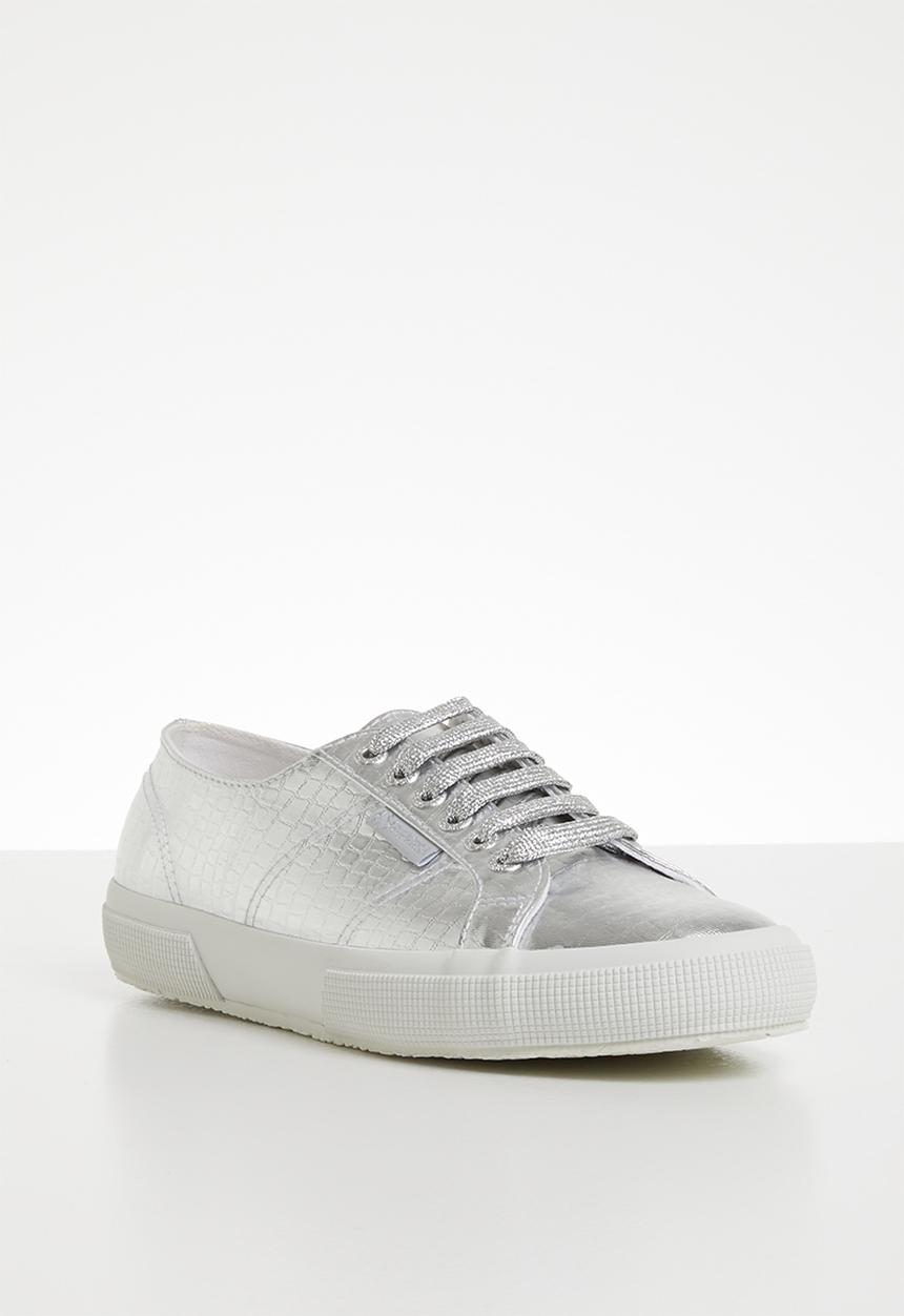 SUPERGA - 2750 Cotu metallic croc print bling lo - 031 grey silver			