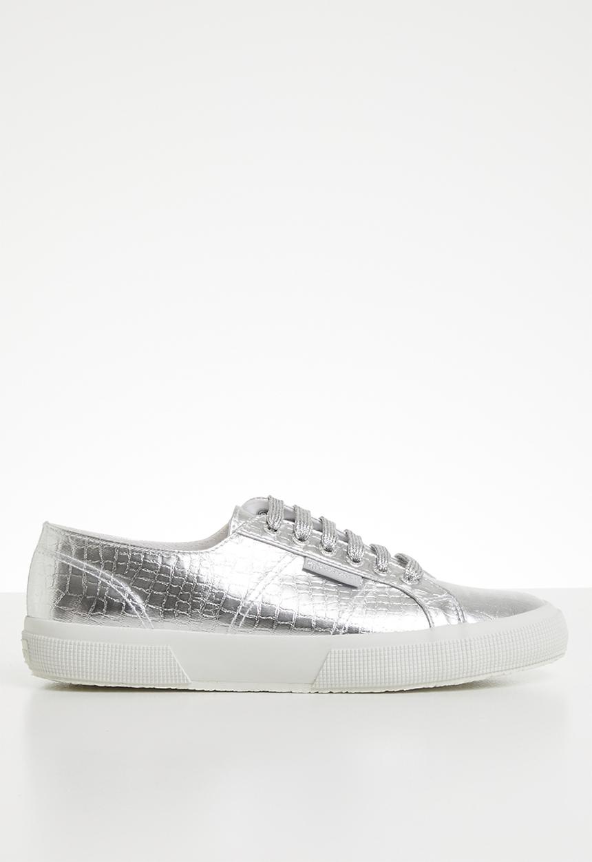 SUPERGA - 2750 Cotu metallic croc print bling lo - 031 grey silver			