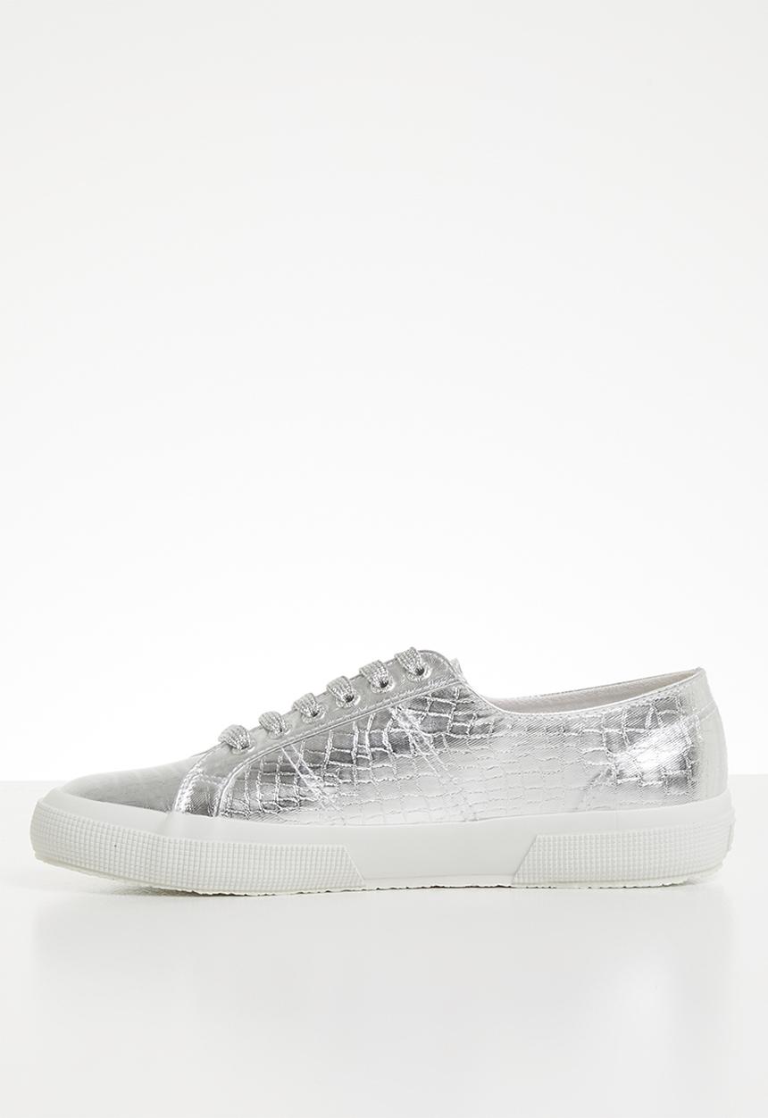 SUPERGA - 2750 Cotu metallic croc print bling lo - 031 grey silver			