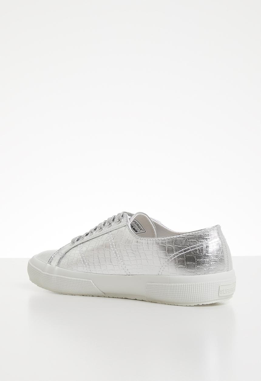 SUPERGA - 2750 Cotu metallic croc print bling lo - 031 grey silver			
