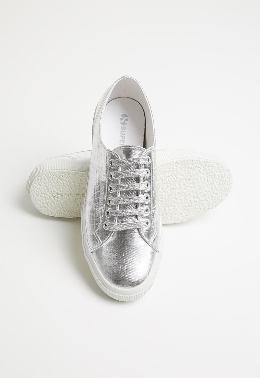 SUPERGA - 2750 Cotu metallic croc print bling lo - 031 grey silver			