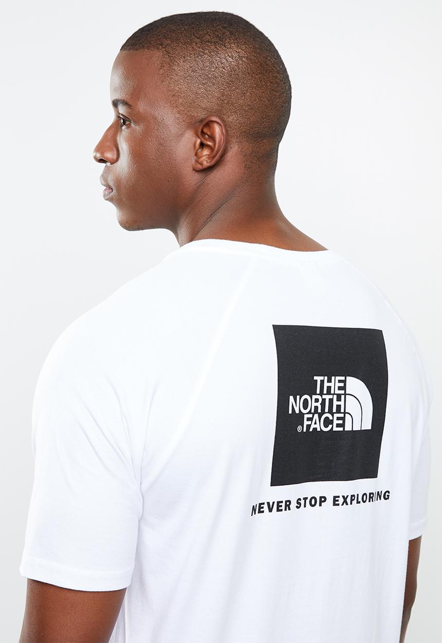 The North Face - Short sleeve raglan red box tee - white