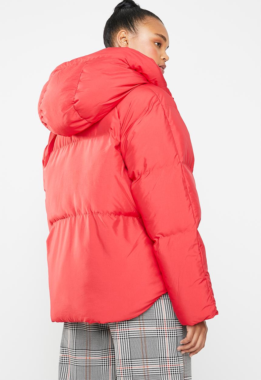 Missguided - Hooded ultimate puffer jacket - red