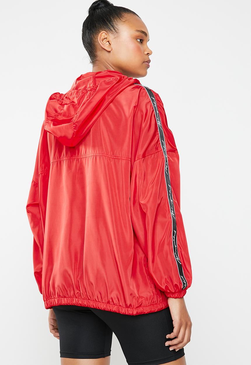 Missguided - Hooded half zip windbreaker - red