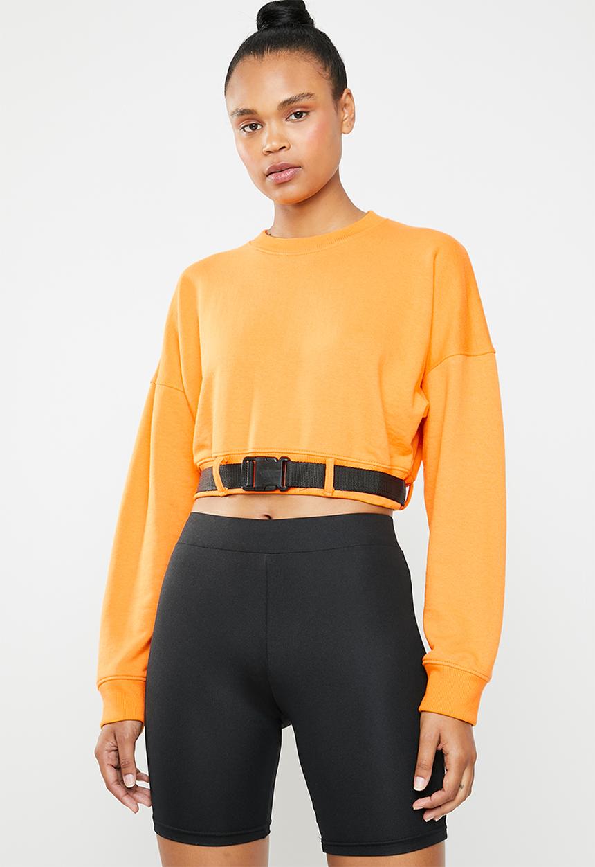 Missguided - Belted crop sweat - orange