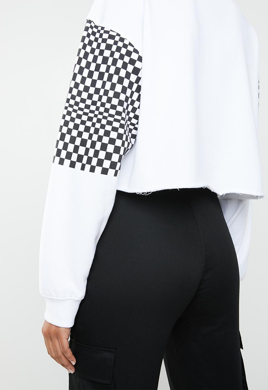 Missguided - Motorsport crop sweat - white