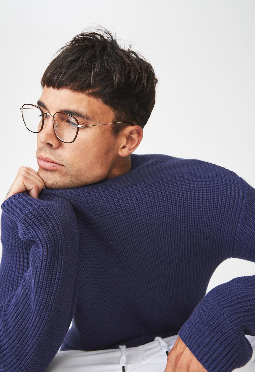 Cotton On - Box crew knit - navy