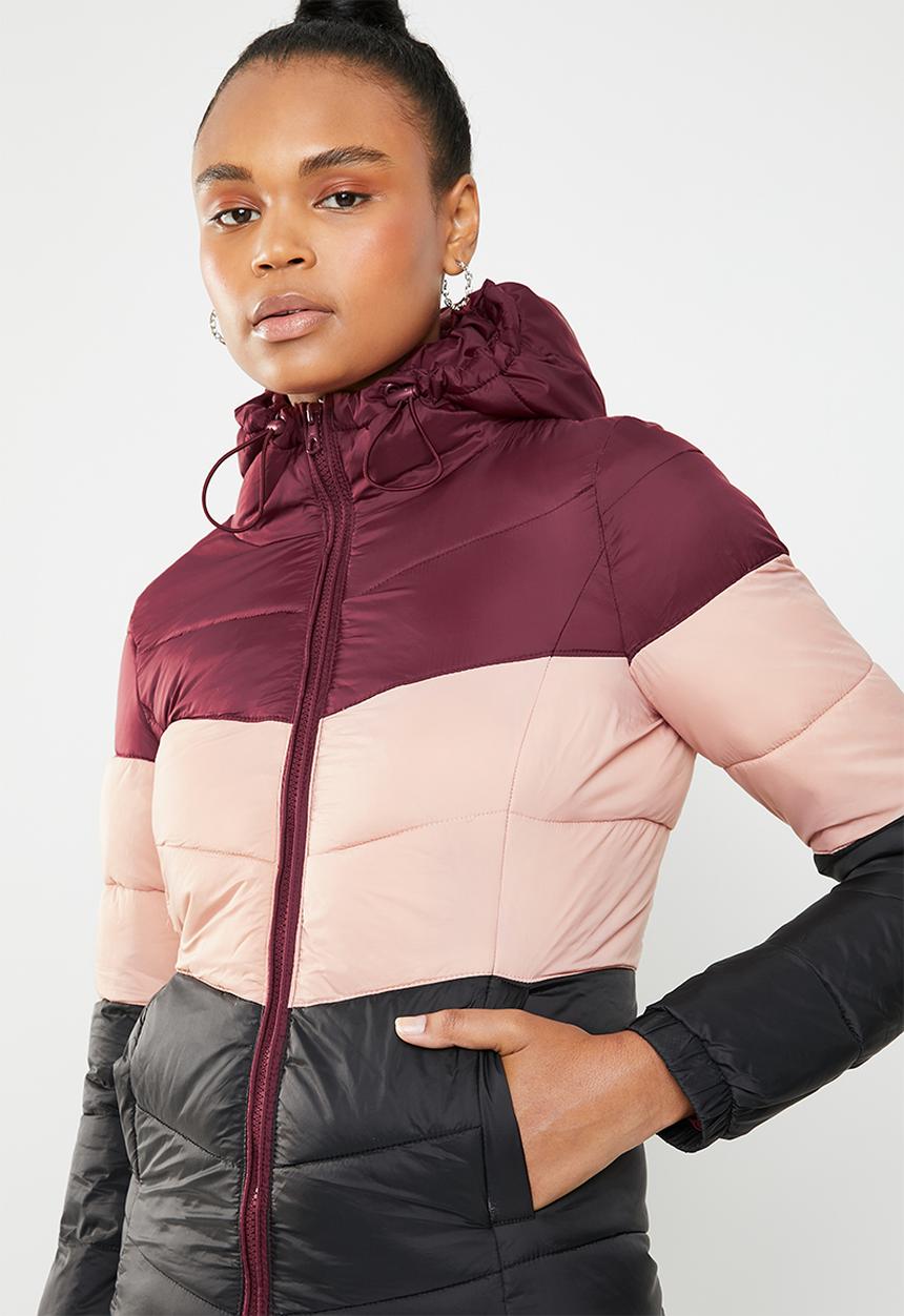 ONLY - North quilted panel hooded jacket - multi
