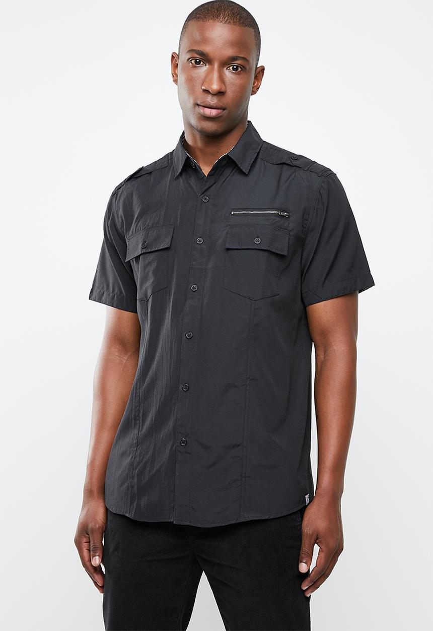 STYLE REPUBLIC - Arjen zip detail shirt - black