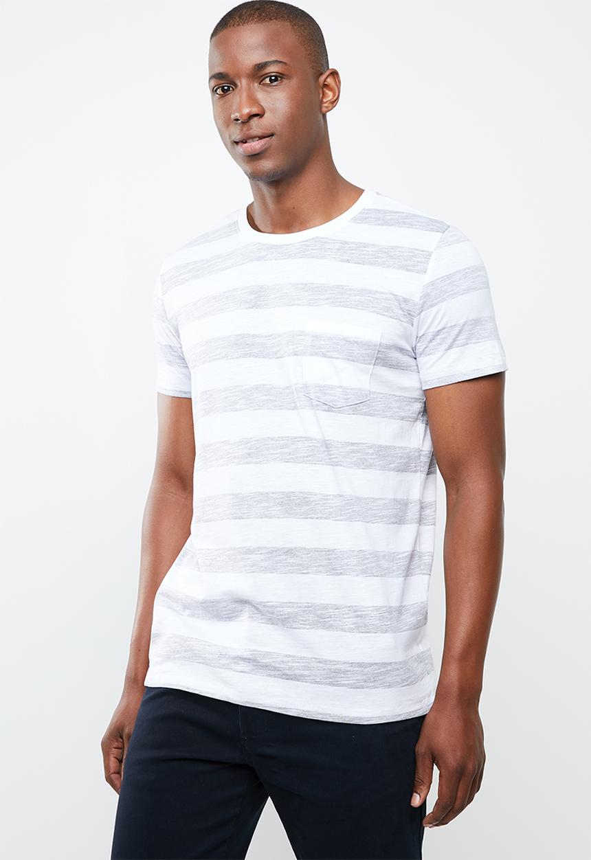 STYLE REPUBLIC - Casual stripe T-shirt - grey & white