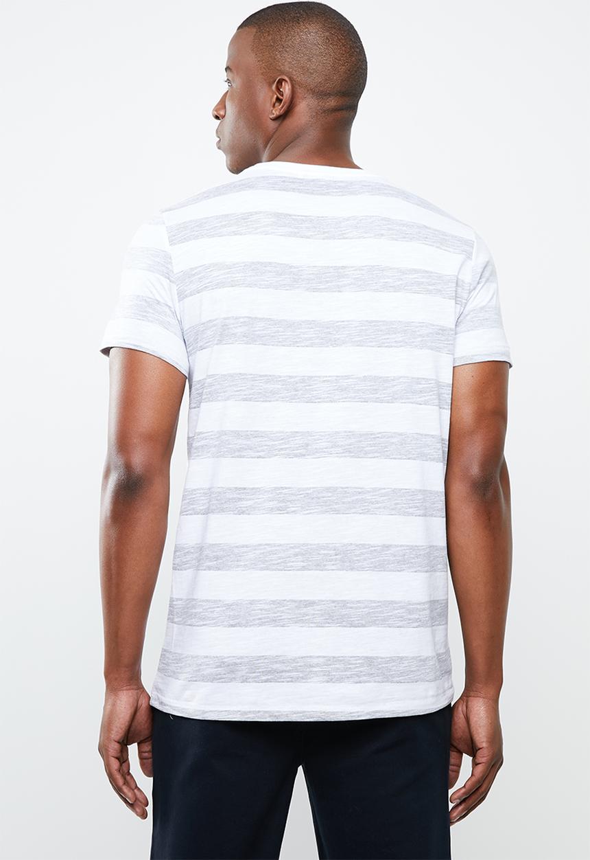 STYLE REPUBLIC - Casual stripe T-shirt - grey & white