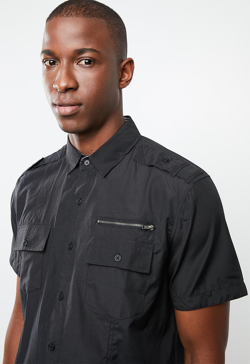 STYLE REPUBLIC - Arjen zip detail shirt - black