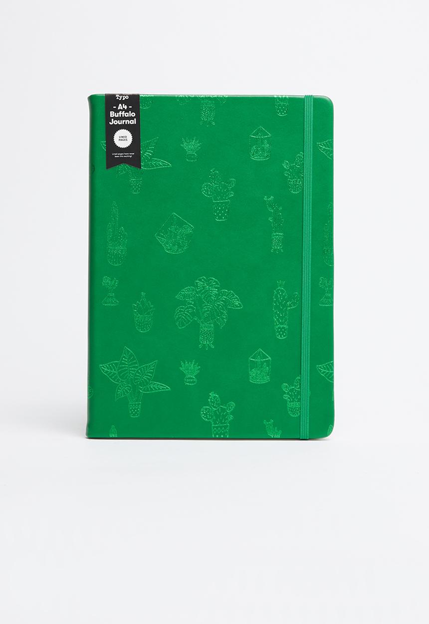 Typo - A4 green cactus buffalo journal - green