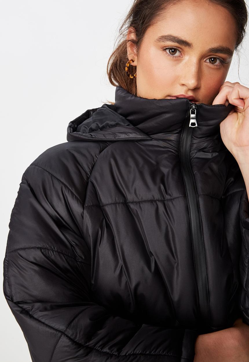 Cotton On - Rudi raglan puffer - black