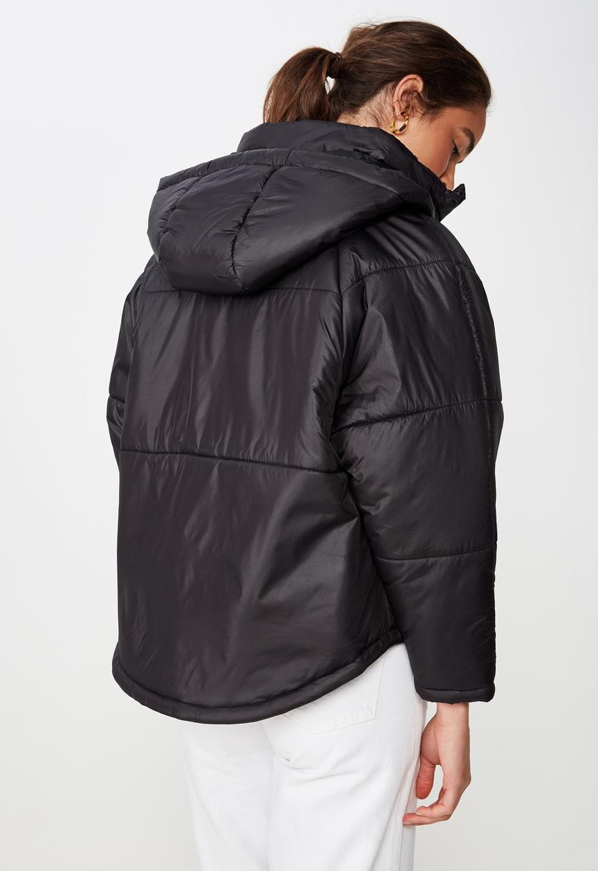 Cotton On - Rudi raglan puffer - black