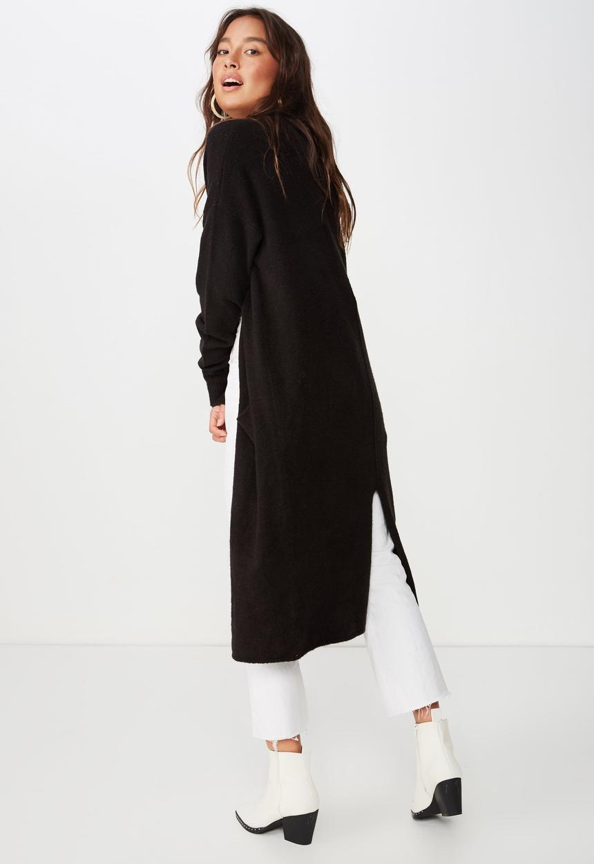 Cotton On - Split back cardi - black