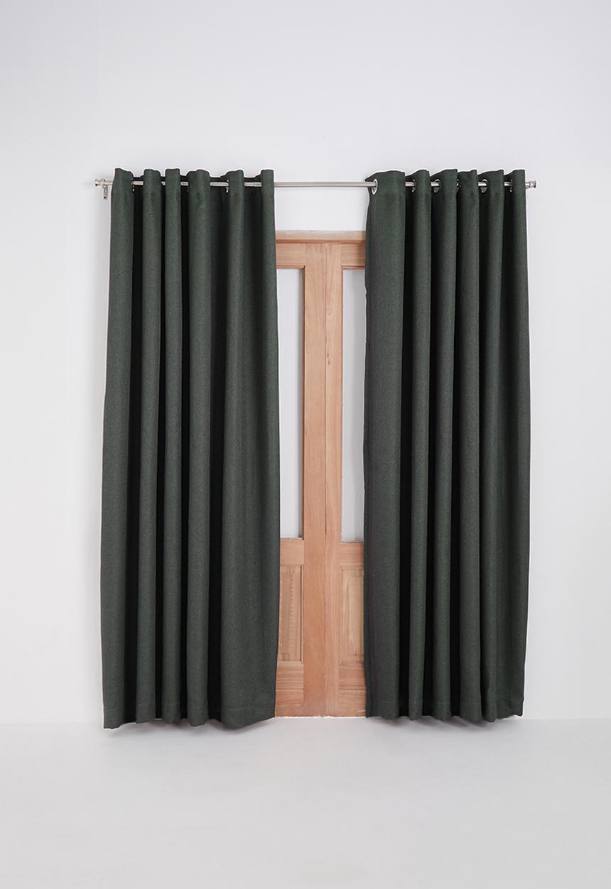 Sixth Floor - Self lined eyelet curtain - pewter