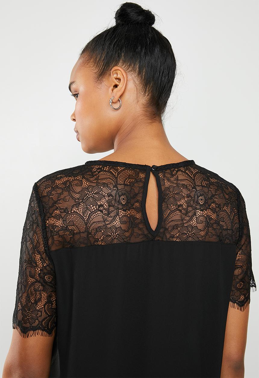 ONLY - Fiona lace top - black