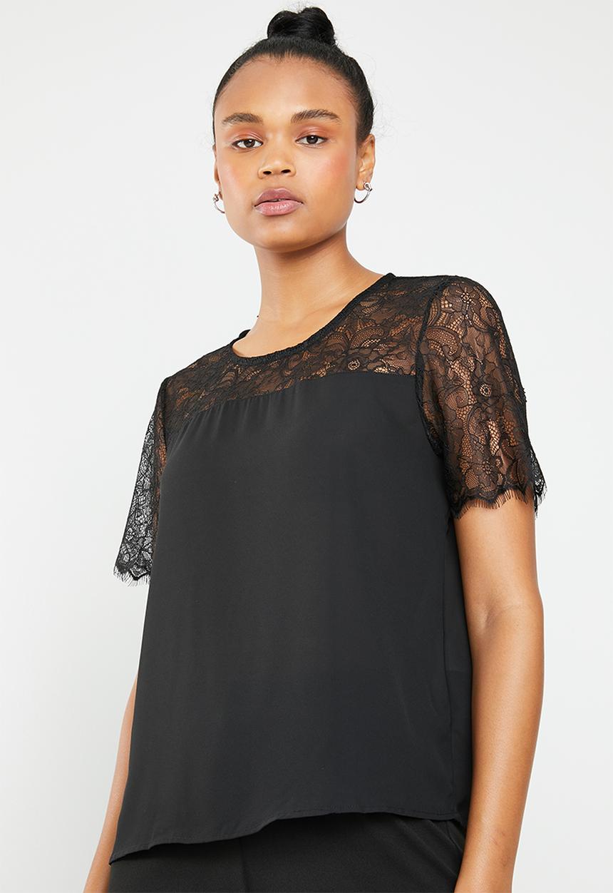 ONLY - Fiona lace top - black