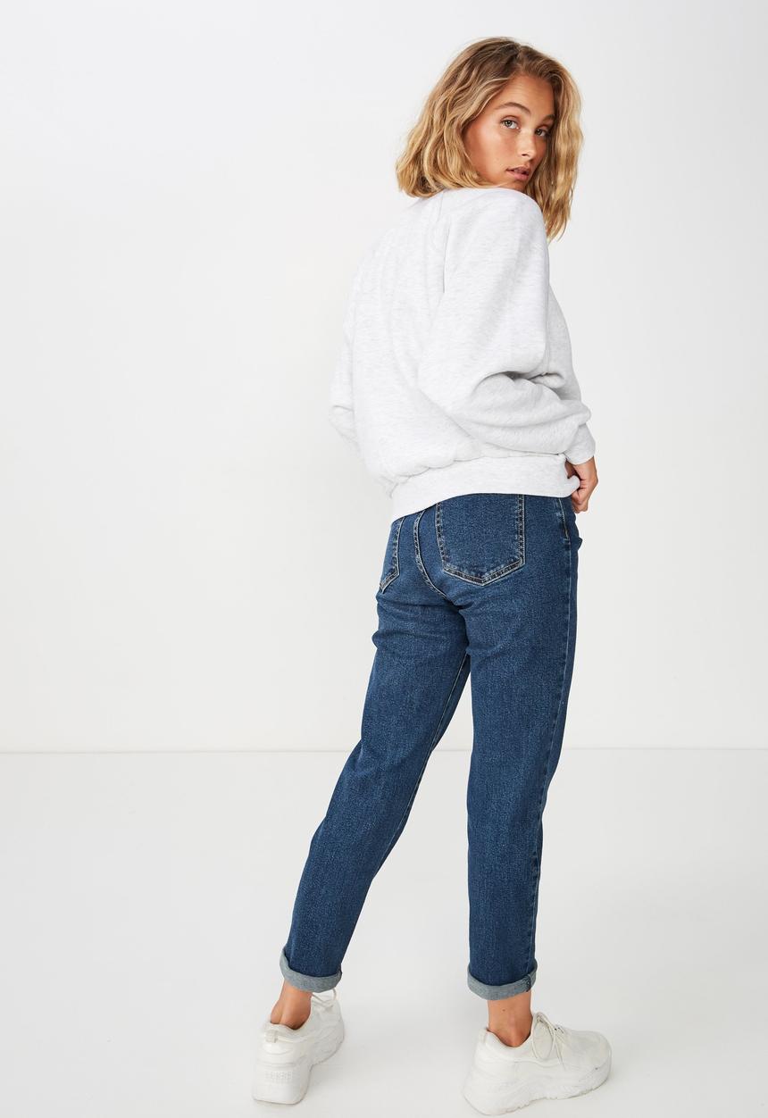 Cotton On - Batwing crew graphic fleece top - grey 