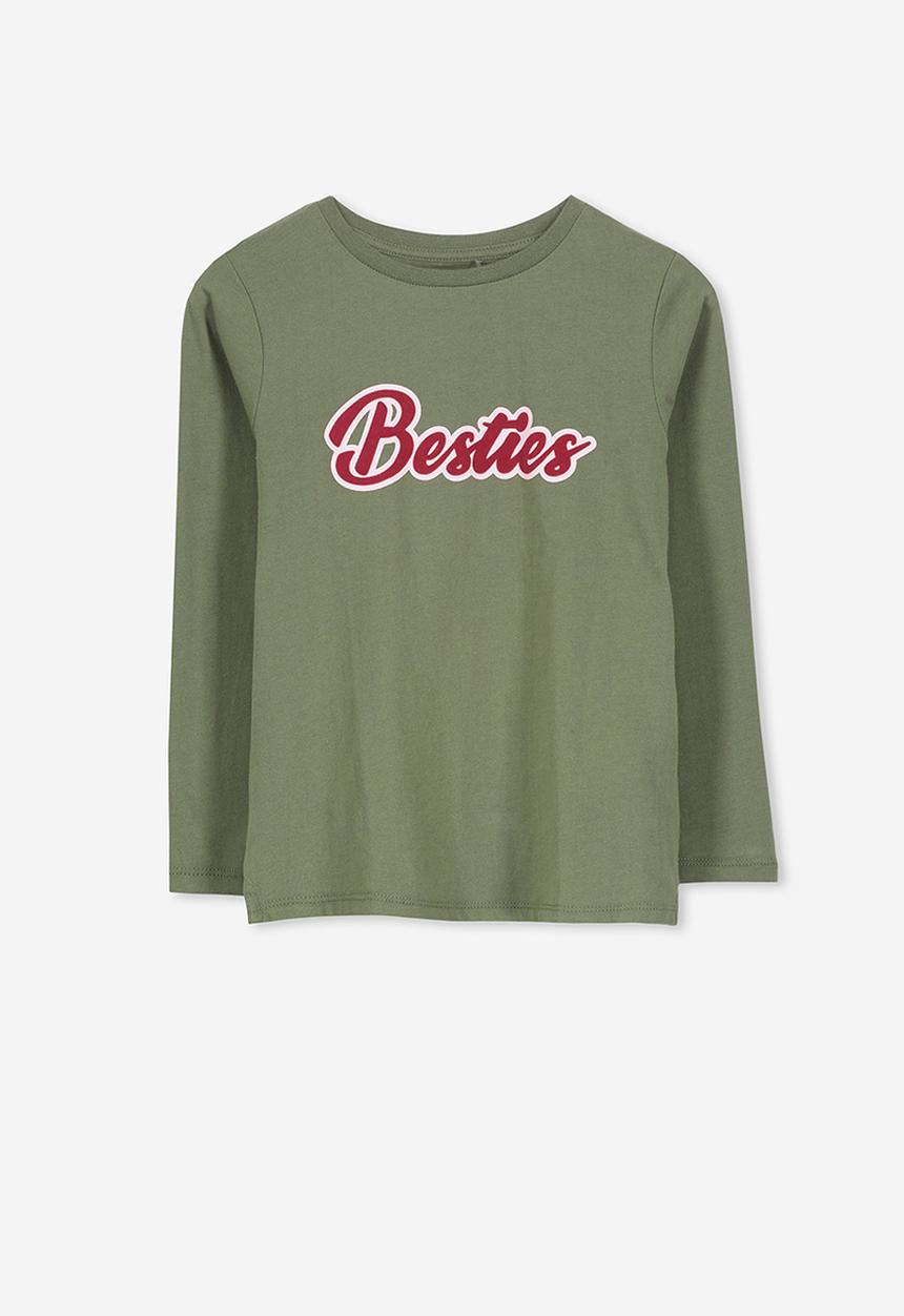 Cotton On - Penelope besties long sleeve tee - khaki & red