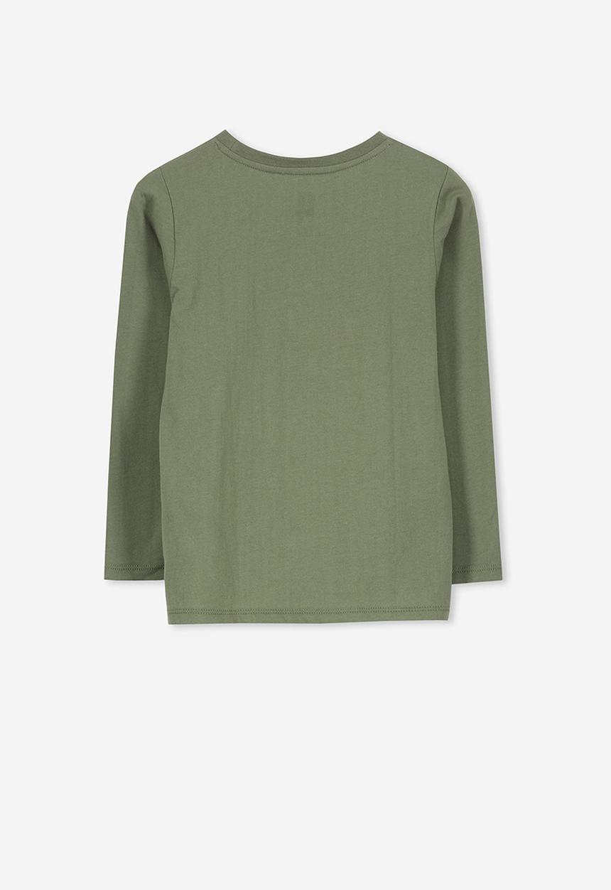 Cotton On - Penelope besties long sleeve tee - khaki & red
