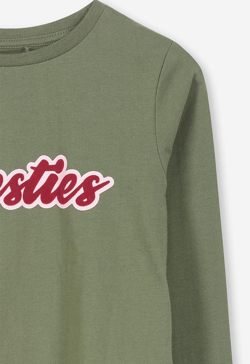 Cotton On - Penelope besties long sleeve tee - khaki & red