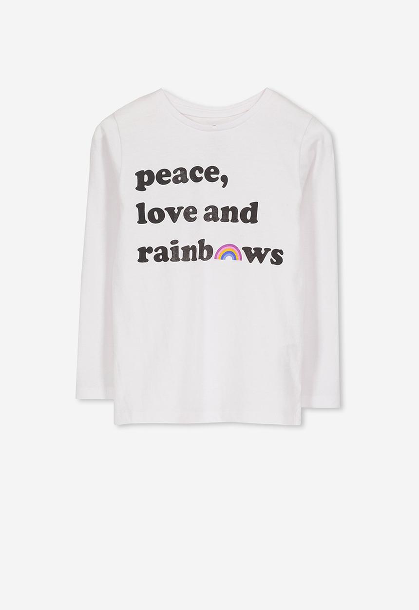 Cotton On - Penelope peace & love tee - white
