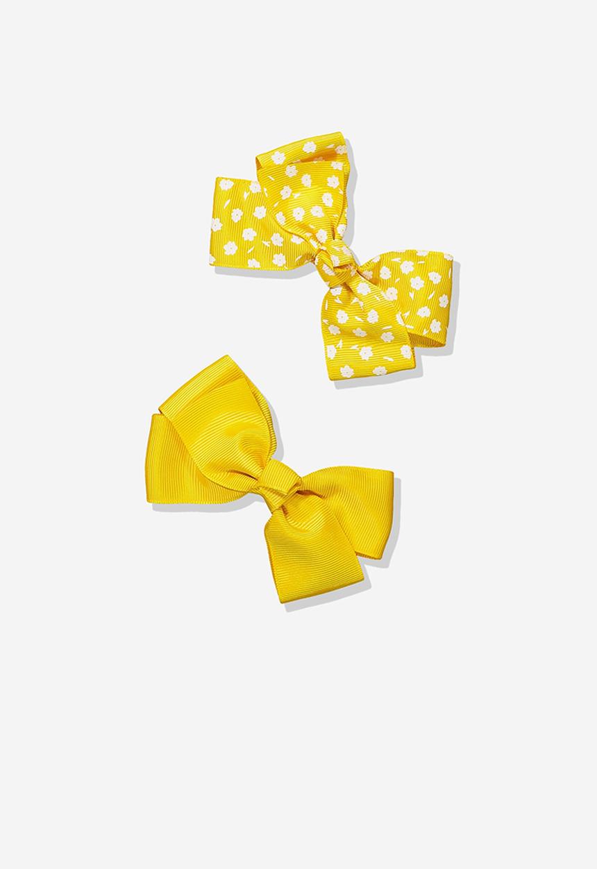 Cotton On - Big bow hair clips - yellow