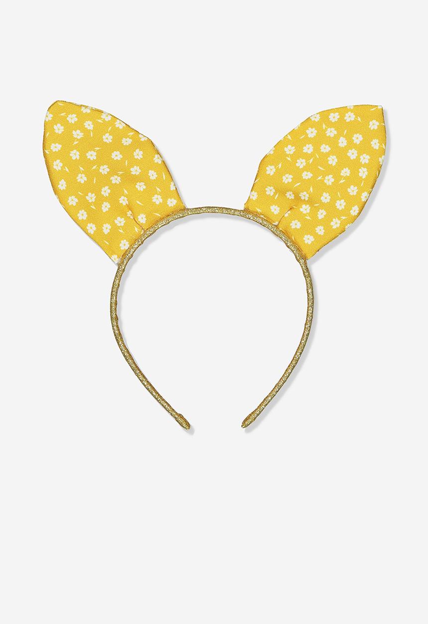 Cotton On - Novelty floral bunny ears headband - yellow