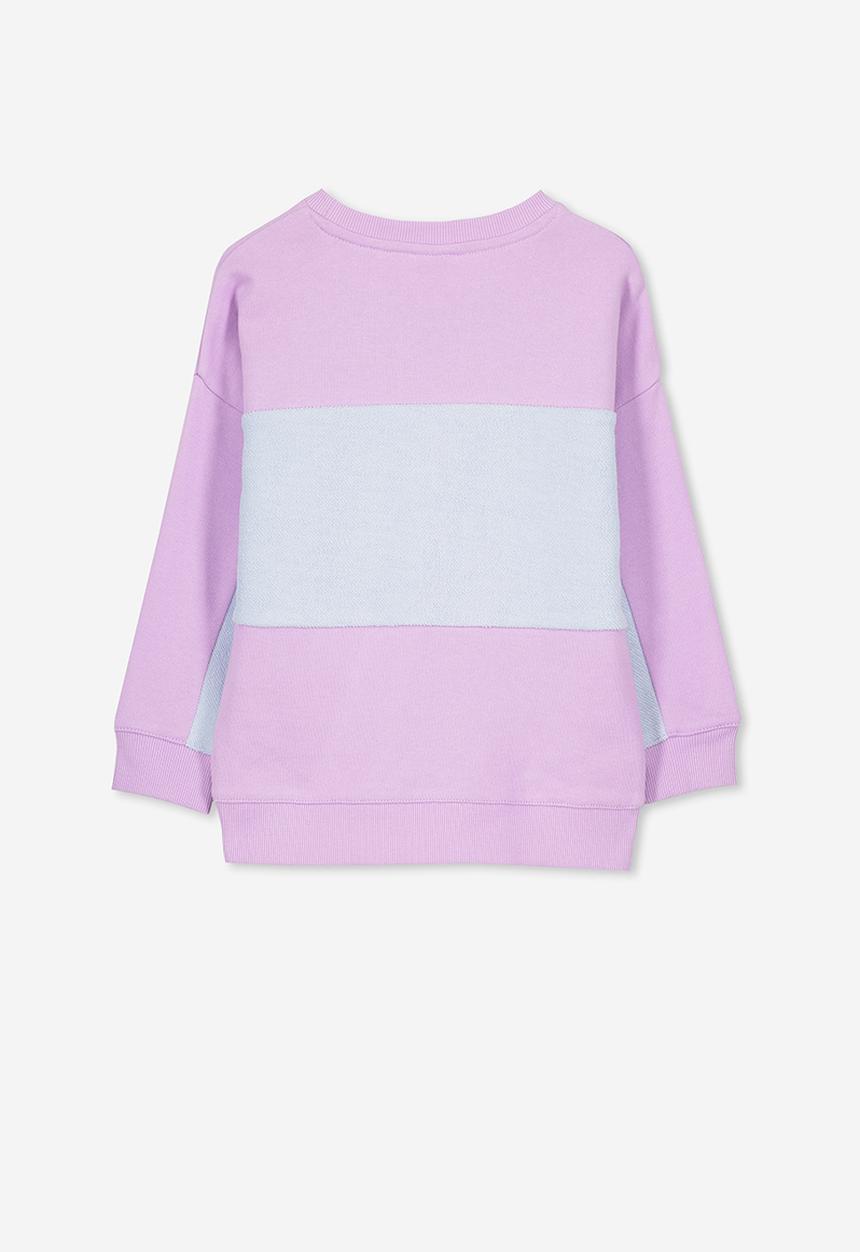 Cotton On - Premium spliced crew - purple & grey