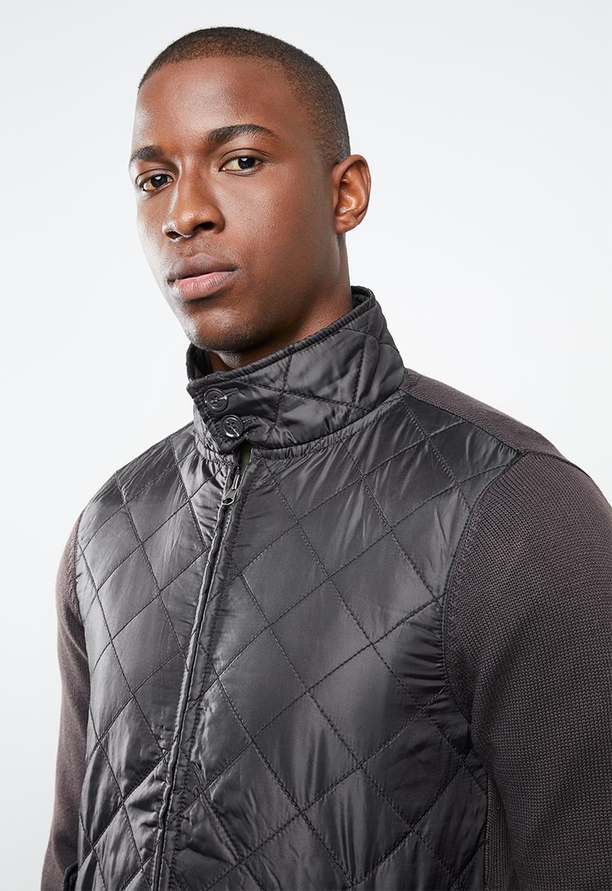 STYLE REPUBLIC - Quilted front zip jacket - brown