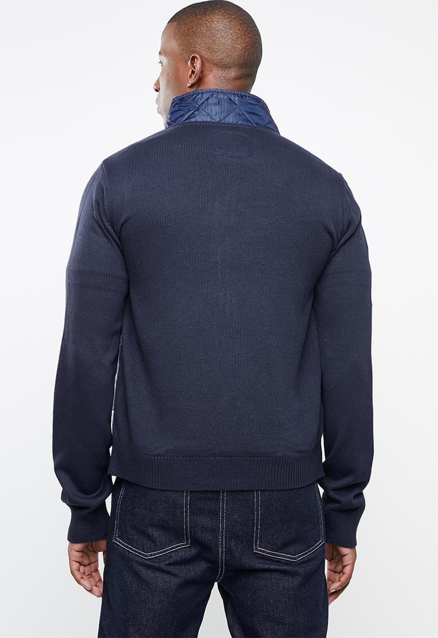 STYLE REPUBLIC - Quilted front zip jacket - navy