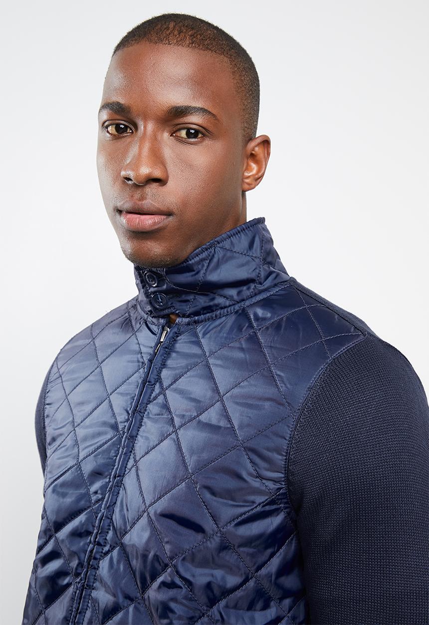 STYLE REPUBLIC - Quilted front zip jacket - navy