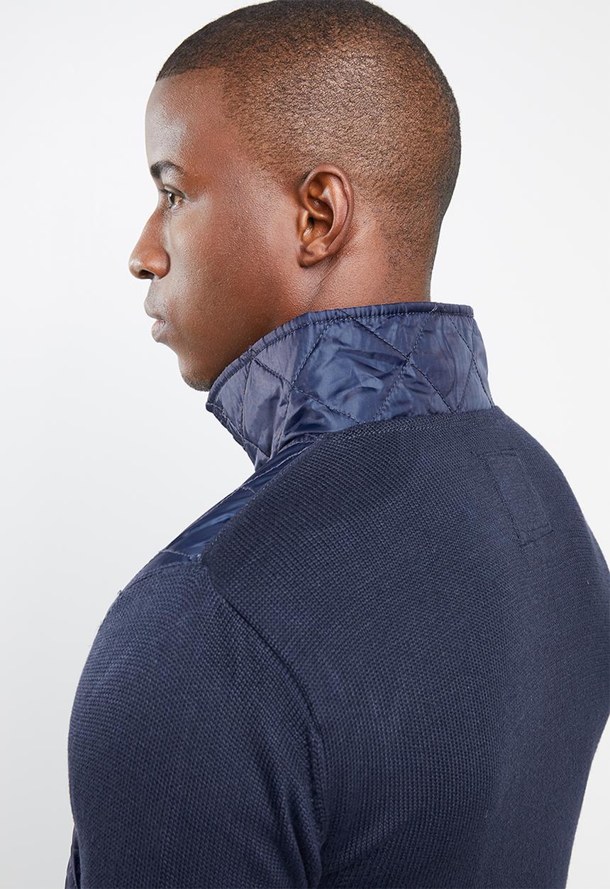 STYLE REPUBLIC - Quilted front zip jacket - navy