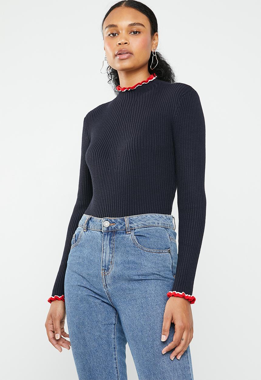 ONLY - Laura long sleeve pullover knit - navy