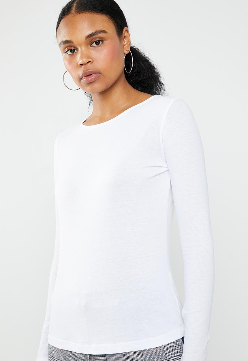 New Look - Long sleeve crew neck top - white