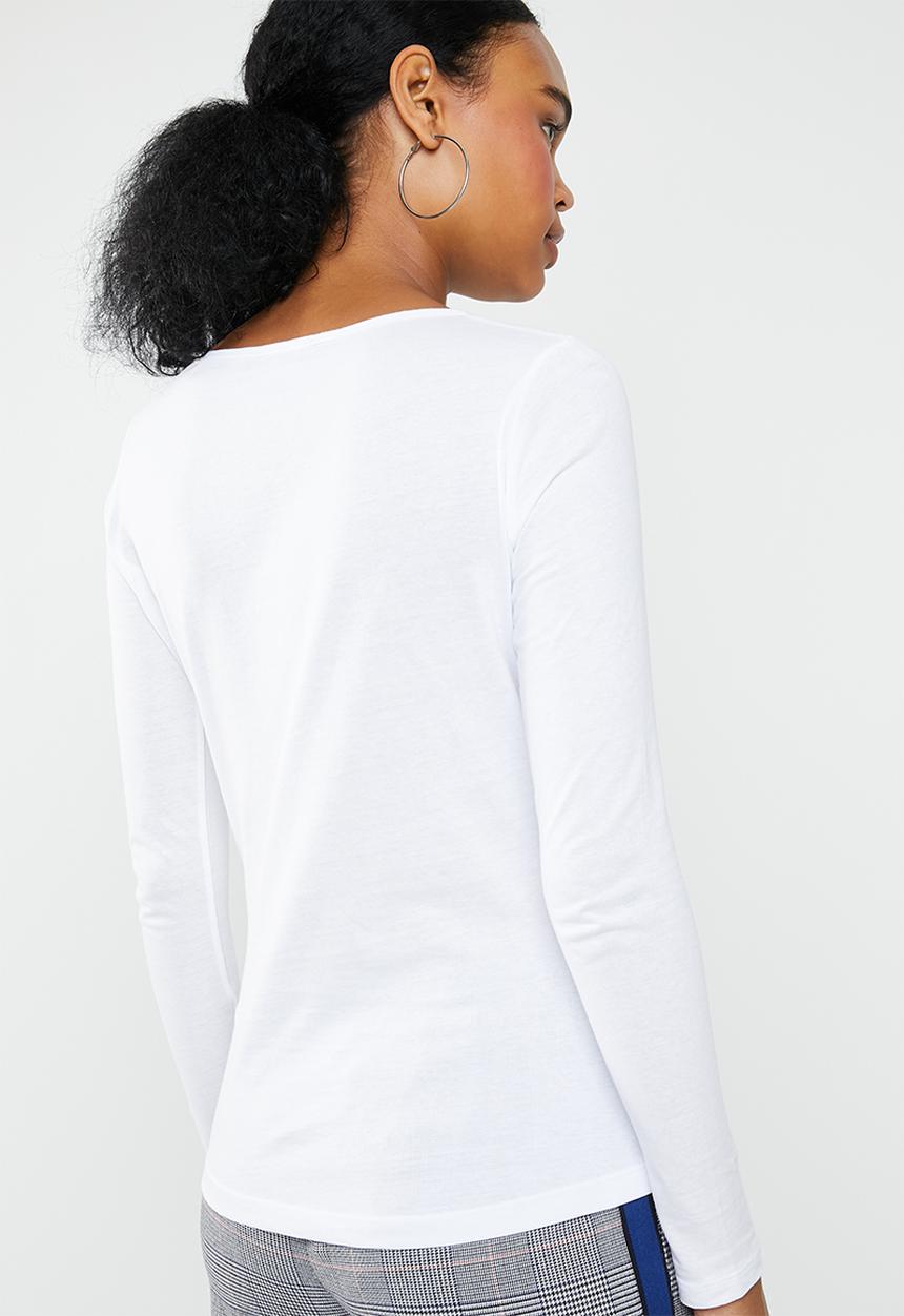 New Look - Long sleeve crew neck top - white