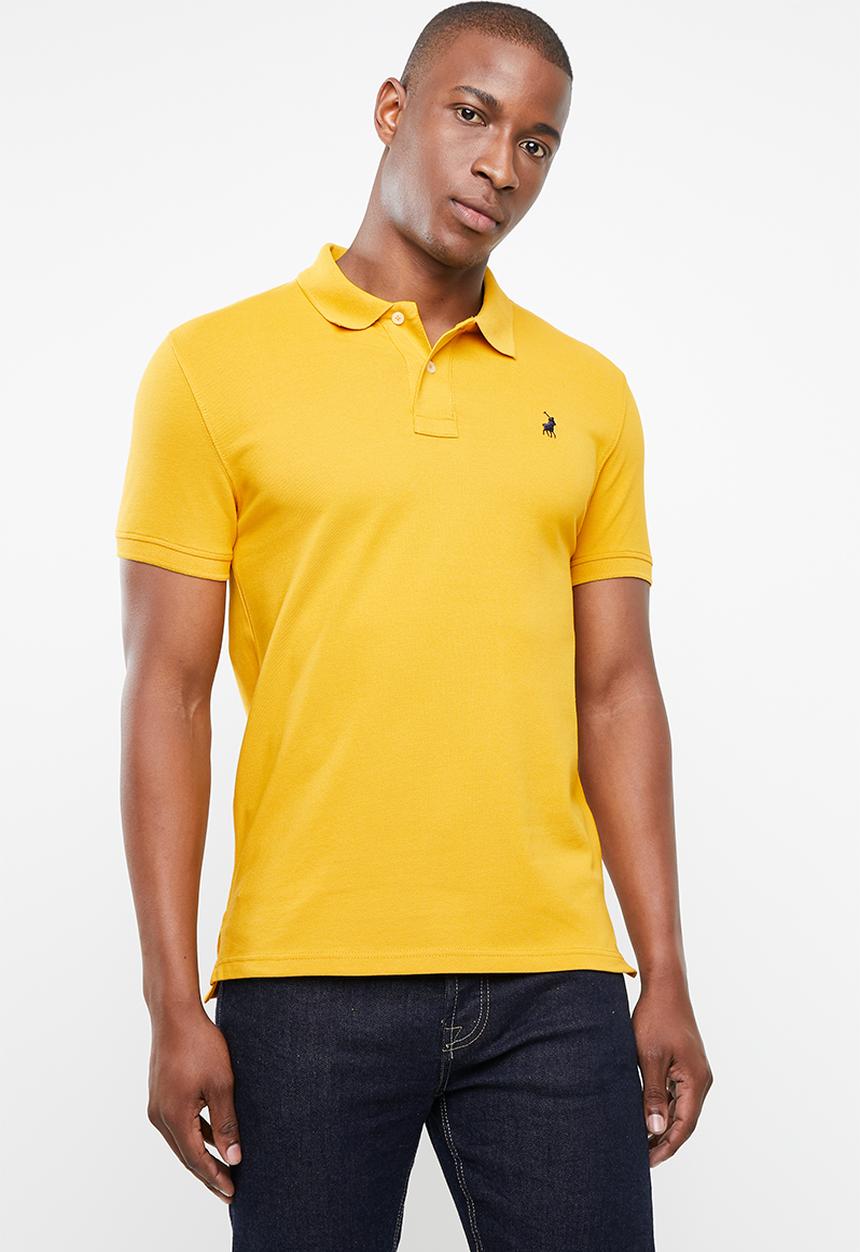 POLO - Stretch pique golfer - yellow