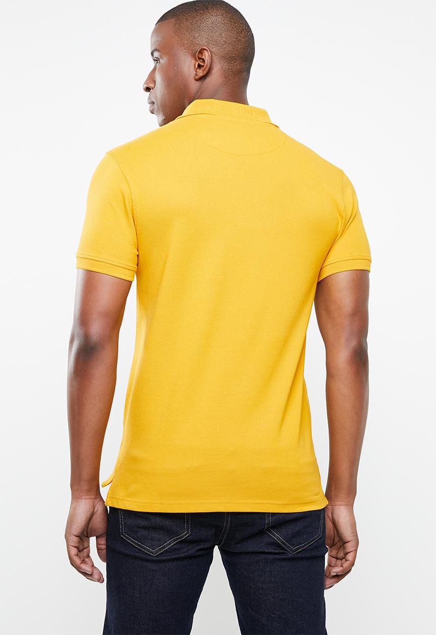 POLO - Stretch pique golfer - yellow