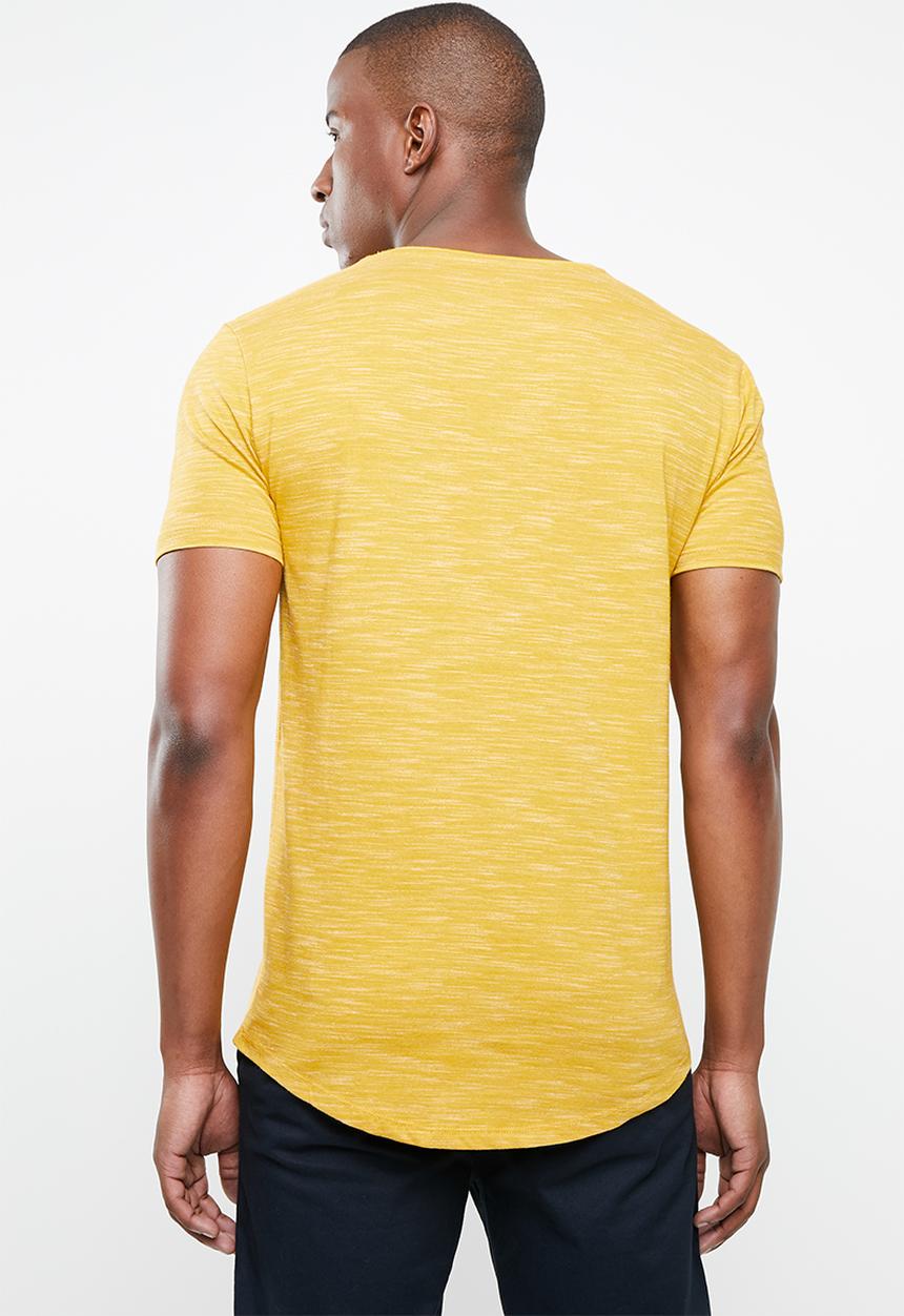 POLO - Space dye v-neck tee - yellow