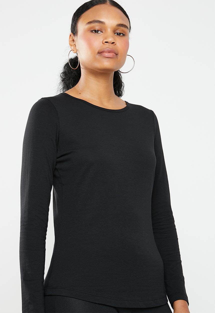 New Look - Long sleeve crew neck top - black